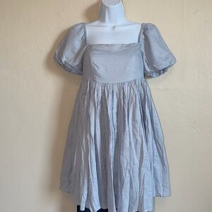Vici Linen Blend Pale Blue Leroy Dress